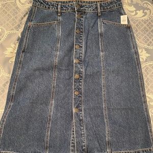 Old Navy High-Waisted Button-Front Midi Jean Skirt for Women